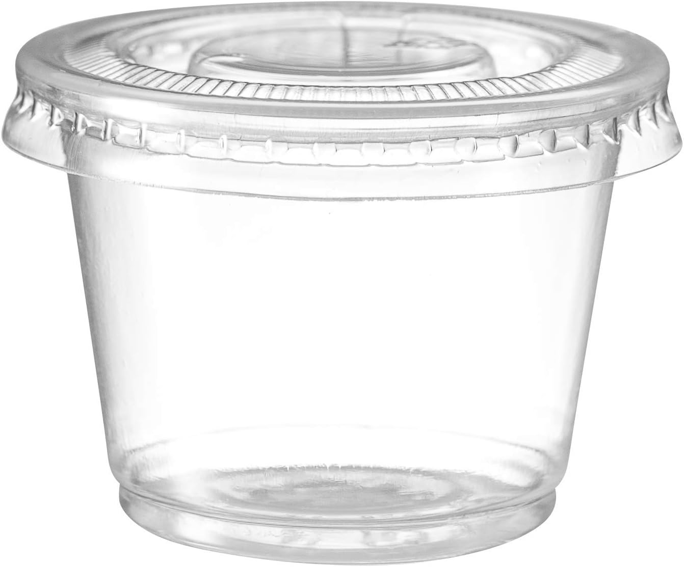 Zeml Portion Cups with Lids (1 Ounces, 100 Pack) | Disposable Plastic Cups for Meal Prep, Portion Control, Salad Dressing, Jello Shots, Slime & Medicine | Premium Small Plastic Condiment Container