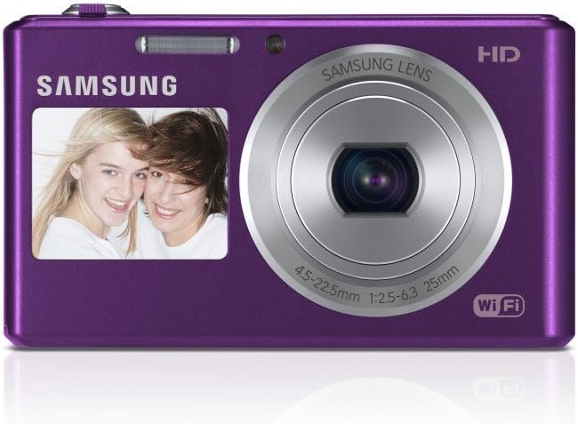 Samsung DV150F 16.2MP Smart WiFi Digital Camera with 5x Optical Zoom and 2-Inch front and 3-Inch Rear Dual LCD Screens Violet (Renewed)