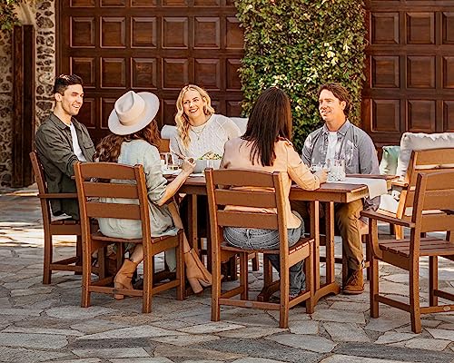 POLYWOOD Lakeside 7-Piece Outdoor Dining Set, All-Weather HDPE Patio Furniture Table and Chairs, Fade-Proof, Green