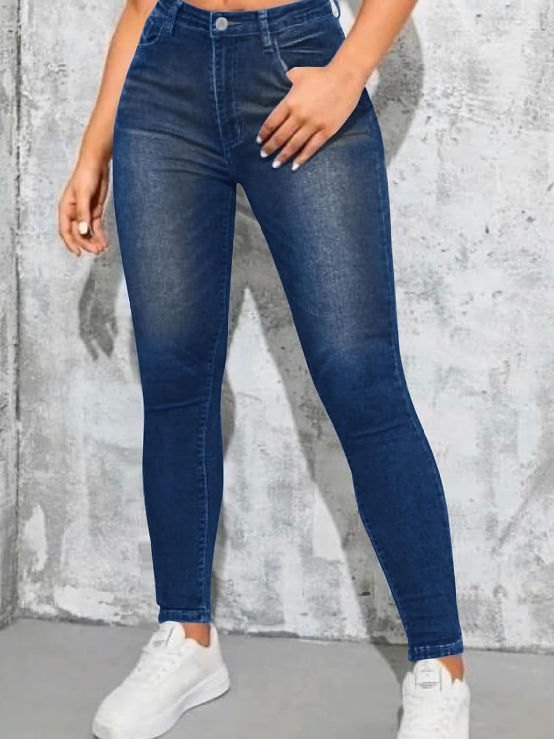 Women's Denim Pants Classic Stretch Skinny Shaping Mid Rise Work Jeans(Pack of 2) - Image 5