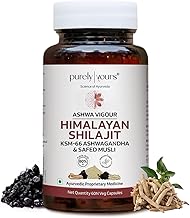 Purely Yours Shilajit/Shilajeet Capsules w/ 80% Fulvic Acid & KSM 66 Ashwagandha | eq. 8100mg/Serving | 30 Servings | Boost Stamina, Strength & Muscle Growth | 60 Capsules