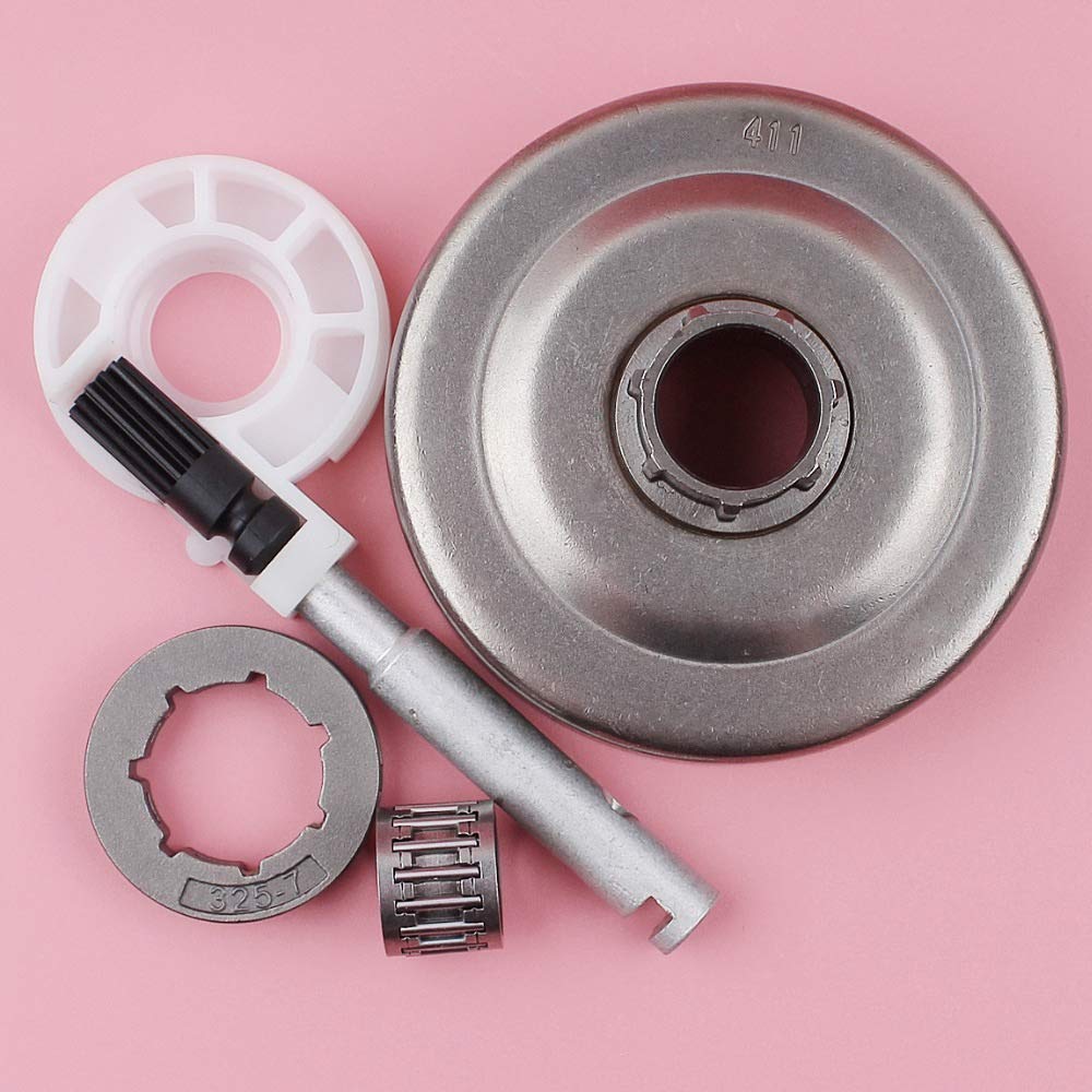 HAOHAO Cilindro del Embrague Piñón Lamer Bomba de Aceite del cojinete de Aguja Compatible with Husqvarna 55 51 Motosierra de Piezas de Repuesto .325 7 Dientes Interiores del Agujero 19mm