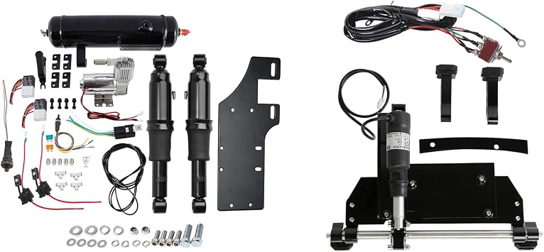 Electric Center Stand Air Ride Suspsension Kit W/Air Tank For Harley Touring Models 2009-2016