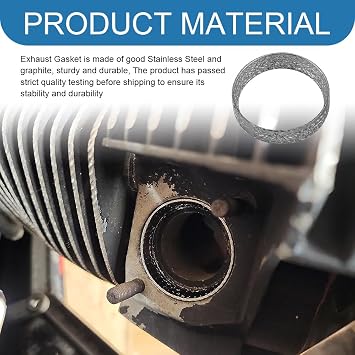 2PCS Cone Exhaust Gaskets, Car Exhaust Manifold Gasket, Steel Mesh Style Crush Seal Exhaust Port Gasket Kits, Muffler Flange Gaskets Compatible with Harley Davidson Manufactured After 1984