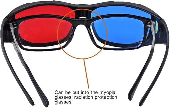 BIAL 2 Pack Red-Blue 3D Glasses with Case Glassese Cloth Cyan Anaglyph Simple Style 3D Movie Game- Extra Upgrade