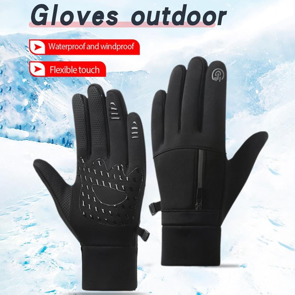 Gants D'hiver Chauffants Pour Femmes - Doublure Polaire, écran Tactile, Coupe-vent, Taille Unique (tour Paume 20-24 Cm)