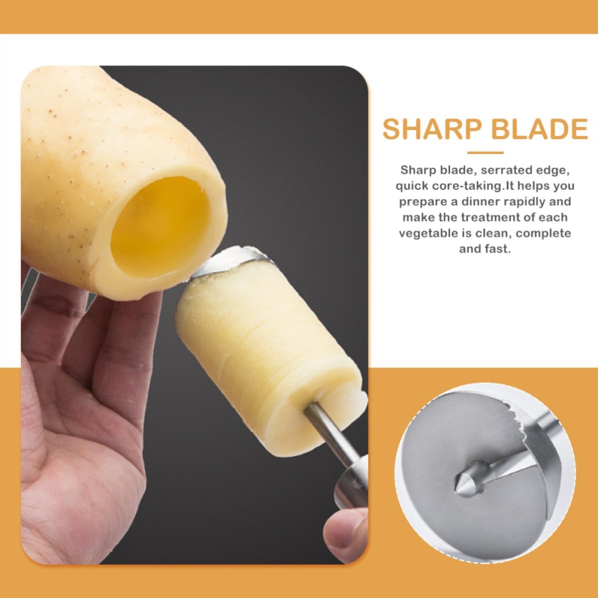 Stainless Steel Fruit Corer and Vegetable Core Remover Tool for Convenient Core Removing in Kitchen and Home Use with Sturdy Material and Practical Design