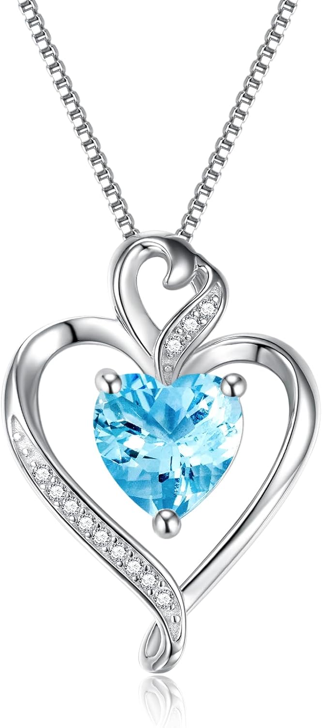 Heart Necklaces for Women 925 Sterling Silver Pendant Necklace Rose Gold Plated White Gold/14K Gold Plated Love Necklace for Her Girlfriend Wife Valentines Day Birthday Women Jewelry 18"+2"