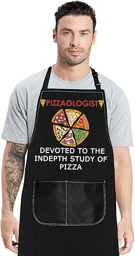Miniatura 1 de JNIAP Delantal de chef de pizza para hombres, delantal para hacer pizza, regalos de chef, regalos de pizzería, delantal de pizzería para hombres