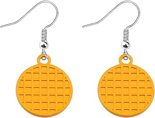 Waffle Earrings Quirky Earrings Jewelry Eggo Earring Parks and Rec Jewelry (Waffle Earrings)