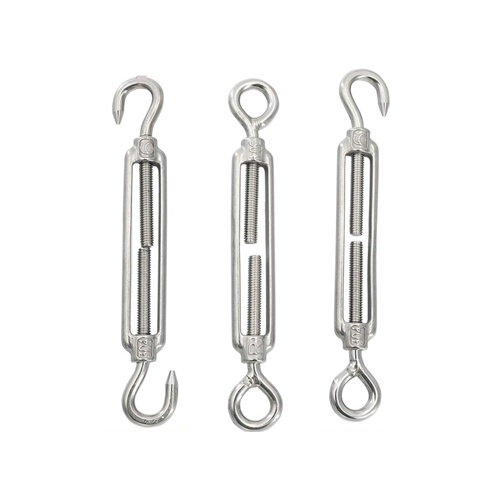 1 szt. Ściągacz liny stalowej ze stali nierdzewnej M4-M12 | Sprzęt napinacza typu OO OC CC do olinowania i majsterkowania(Hook and Hook,M12)