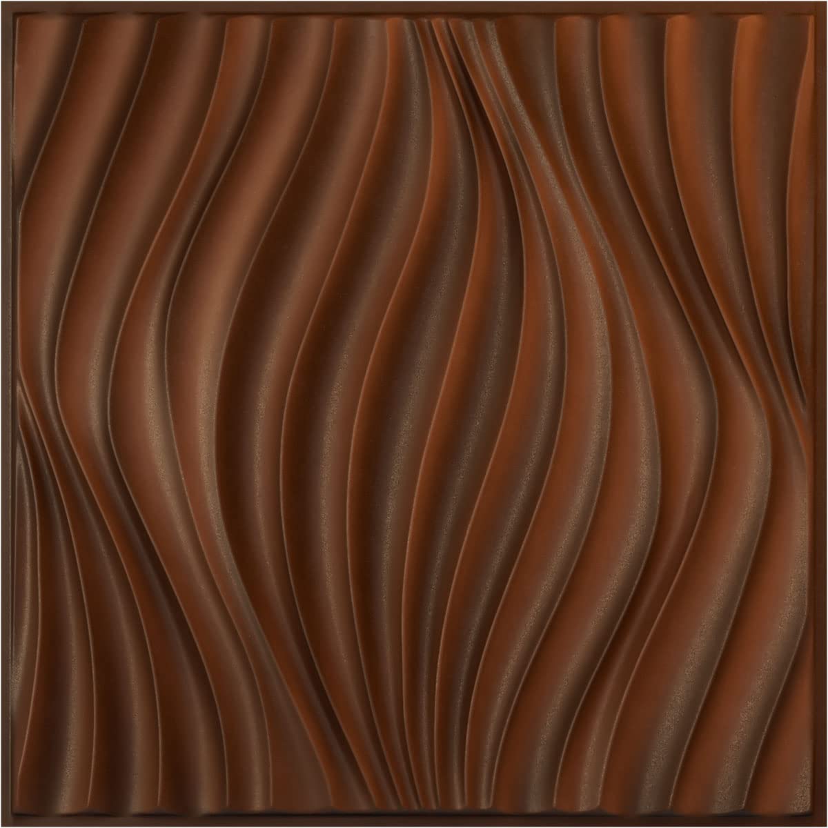 Ekena Millwork 19 5/8"W x 19 5/8"H Billow EnduraWall Decorative 3D Wall Panel, Aged Metallic Rust (12-Pack for 32.04 Sq. Ft.