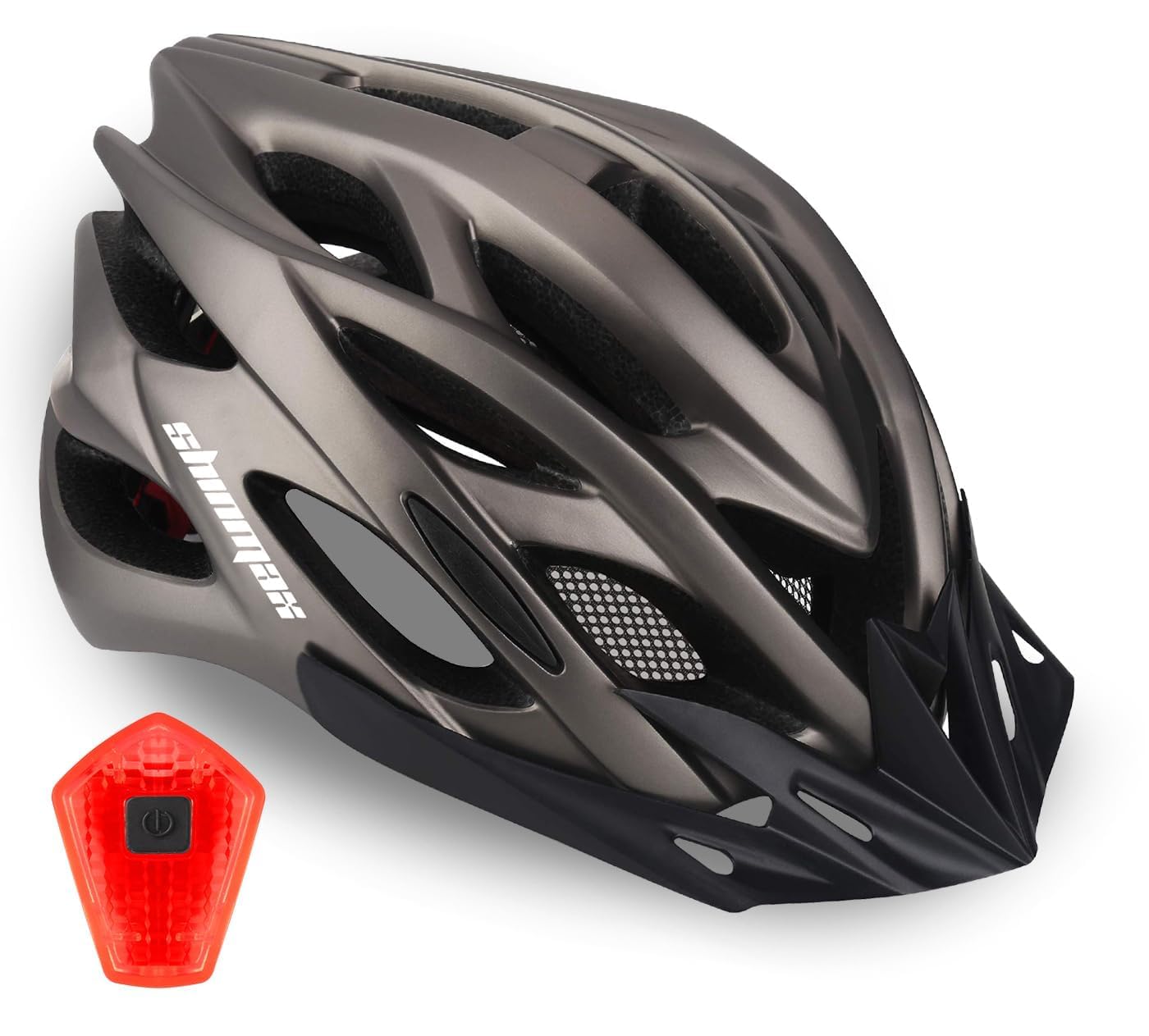 Shinmax Fahrradhelm Herren Damen mit Visier Abnehmbarer Fahrradhelm mit Licht MTB Fahrradhelm Erwachsenen Unisex Mountainbike Helm Radhelm Rennradhelm