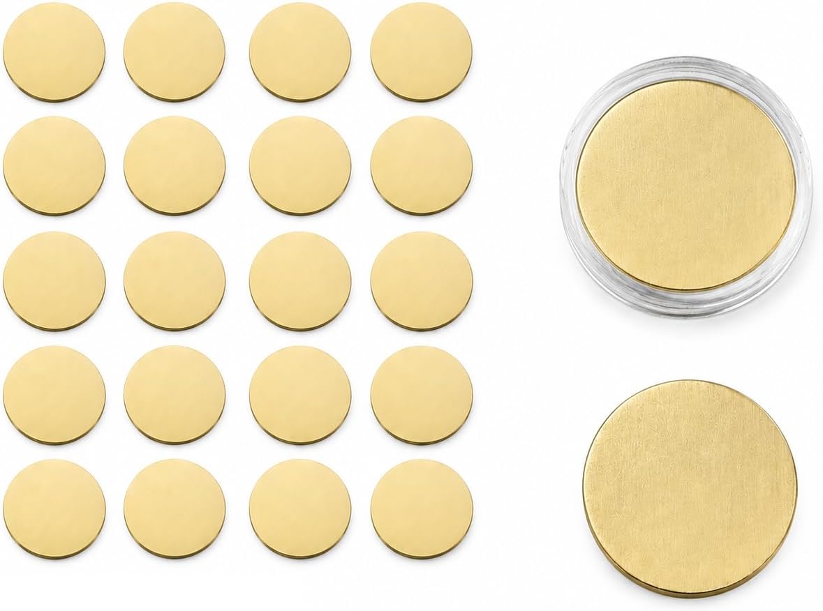 Gold Mirror Finish Zinc Alloy Blank Coin Discs, 40mm Decorative Round Metal Blanks with Scalloped Edge, DIY Engraving and Craft Projects, 20 Pieces