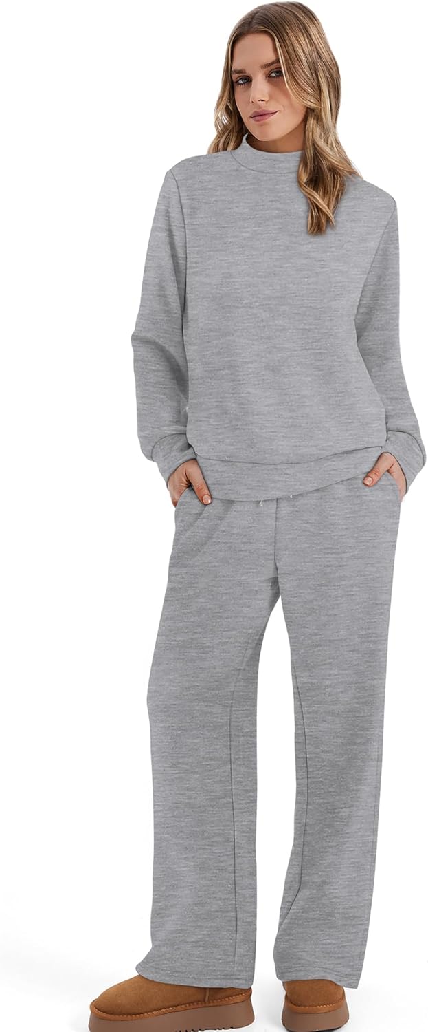 Sampeel Two Piece Sets for Women Mock Neck Matching Sets Loungewear Fall Clothes Travel Outfits Fashion 2025 XS-2XL - Image 4