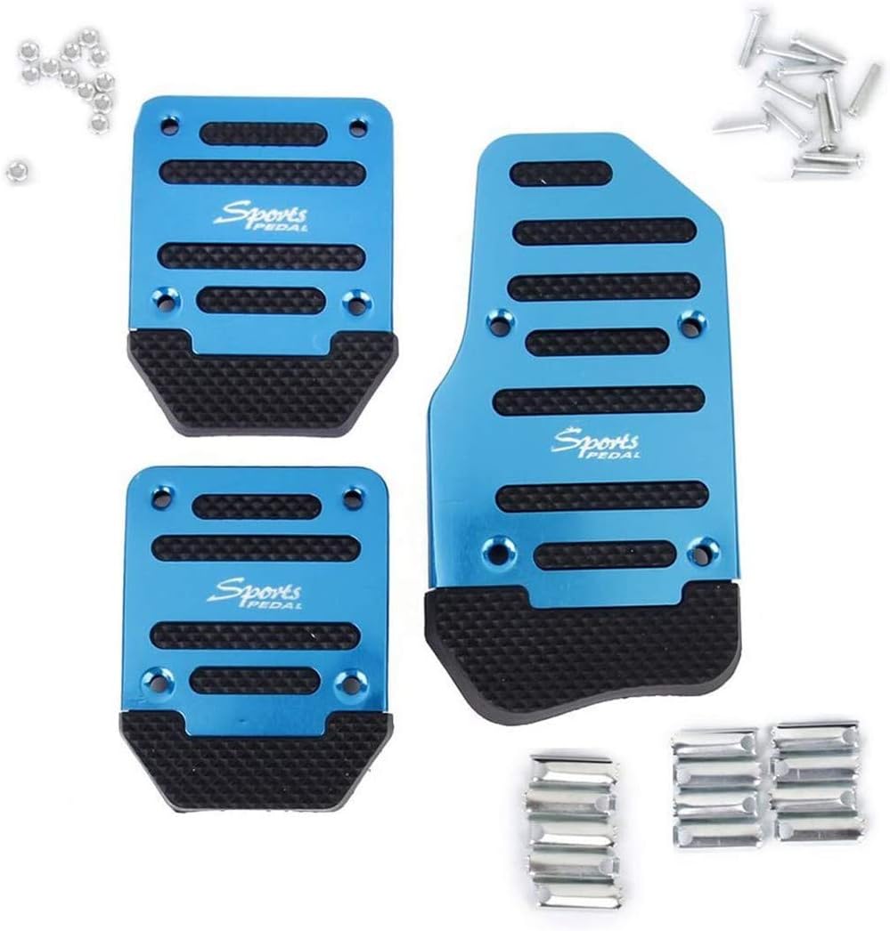 ZOOENIE 3pcs Universal Aluminium Manual Transmission Car Non-slip Pedal Manual Car Brake Clutch Accelerator Alloy Anti-slip Foot Pedal