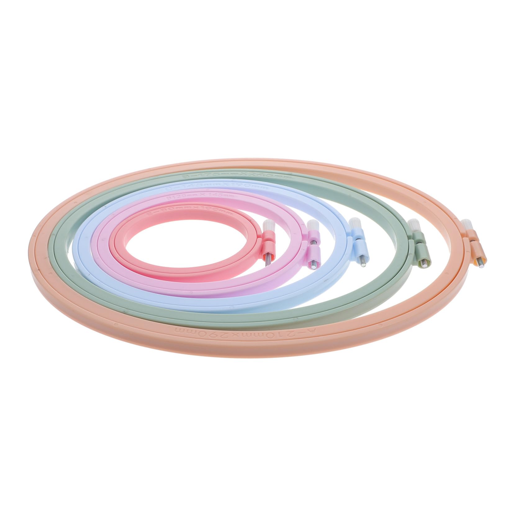 TOPPERFUN 5piezas Bastidor De Bordado Elíptico De Punto De Cruz Aros De Bordado Ajustables Diy Para Manualidades De Abs