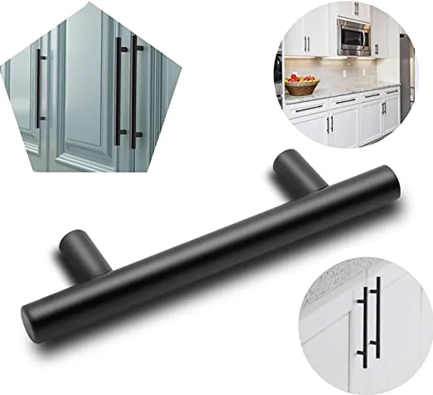 Brushed Black Straight Cupboard Handles Knobs Stainless Steel Brushed Black Gold Kitchen Door Handles Cabinet Pull 1Pcs (Color : Gold-288mm)
