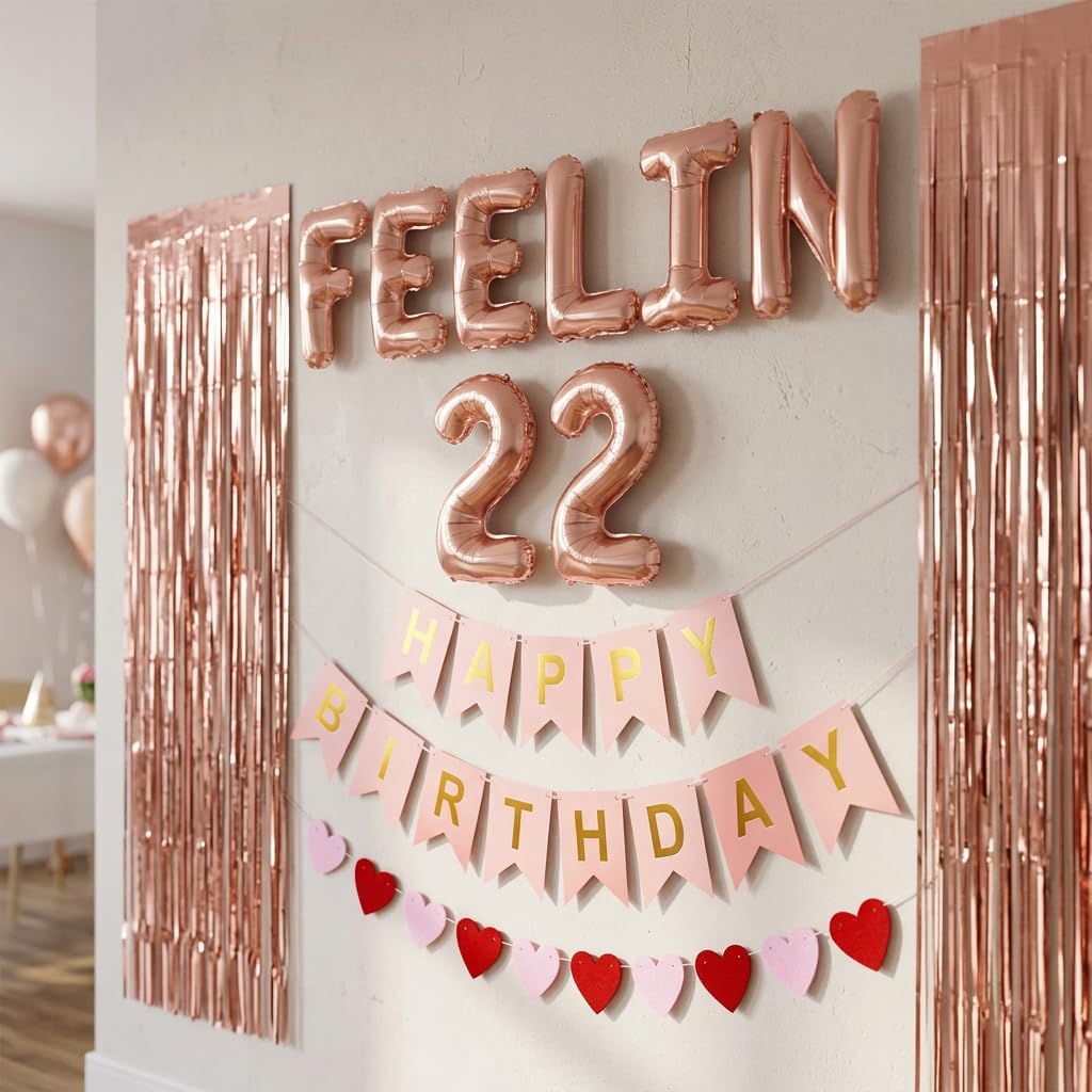 LaVenty 53PCS Luxury Feelin 22 Birthday Decorations Feelin 22 Balloons image 2
