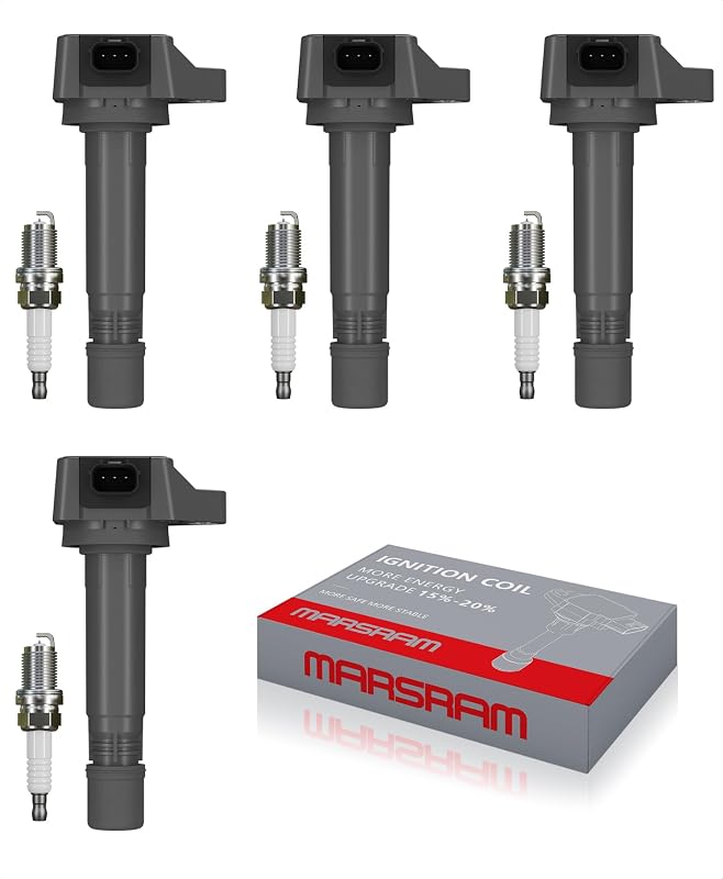 Kit de bobinas de ignição e velas Marsram UF582 para Honda Civic 1.8L 2006 a 2011 – 8 peças