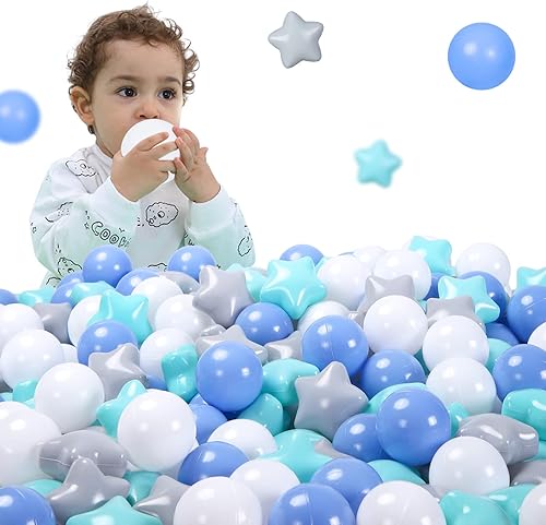Miniatura 174 de STARBOLO Pelotas de estrella para niños pequeños, 100 unidades, estrellas de 2.55 pulgadas, sin ftalatos, sin BPA, no tóxicas, a prueba