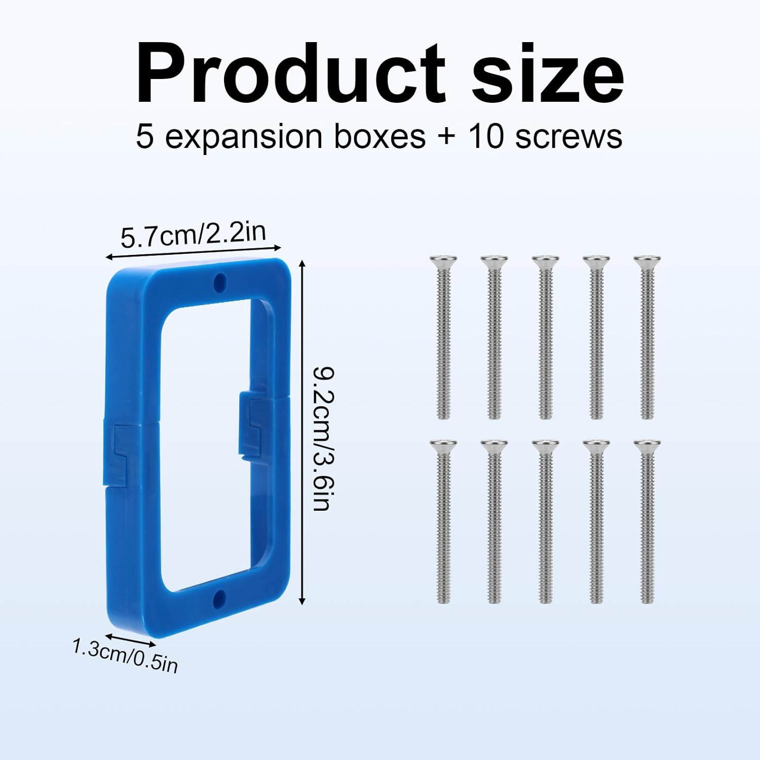 5pcs 1/2in Electrical Box Extenders, Single Gang Outlet Box Extenders with Screws for Switches & Receptacles Universal Fit for PVC Metal & Fiberglass Boxes (Blue)