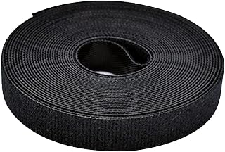 Cable Tie Strip, 66ft (20m) Hook and Loop Tape with Adhesive Cable Straps Double Sided Tape Heavy Duty Fastening Tape Thin Wrap to Manage Wires & Organize Cords (Black, 0.6in x 80in)