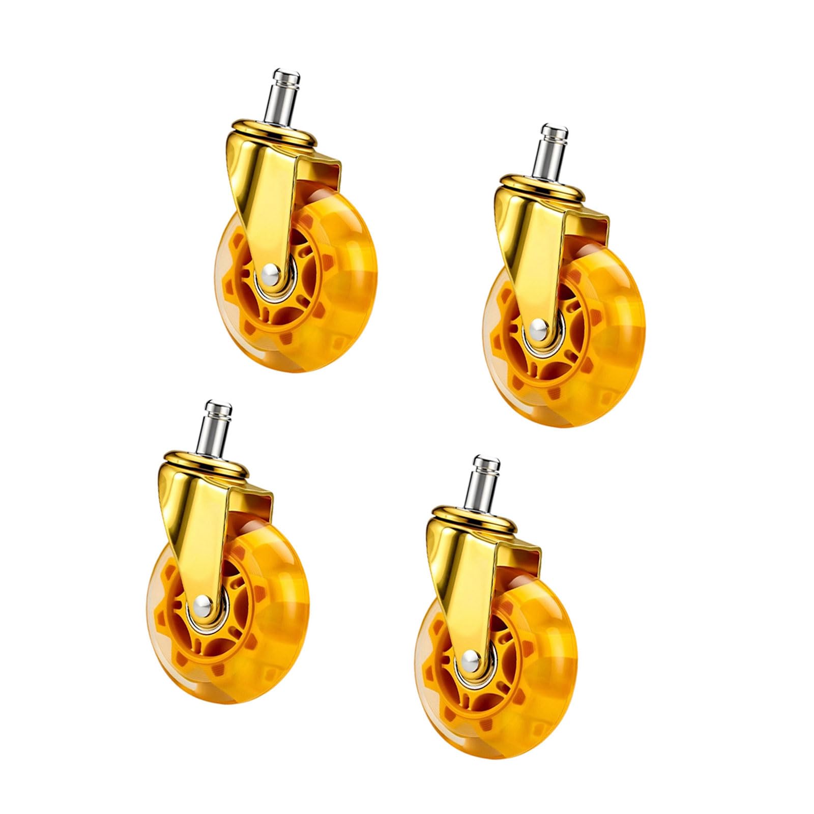 Nvoqilin 4 Gold Quiet Rolling Twist Casters For Chairs & Sofas Designs With Large 3 Inch Wheel Easy To Use For Enhances Durability Permanent Abs Casters