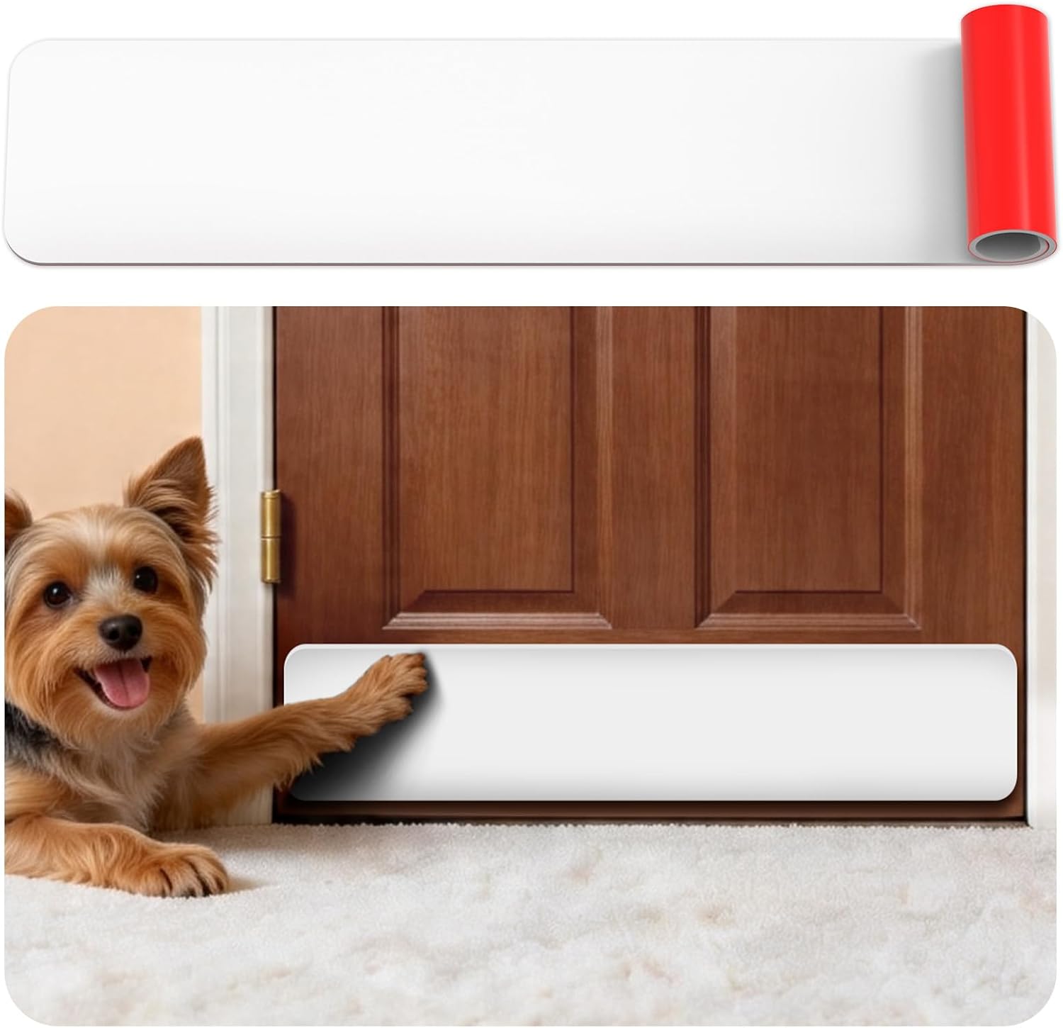 REFLYING Silicone Door Kick Plate — Soft Scratch Guard That Protects Paws and Doors Without Drilling