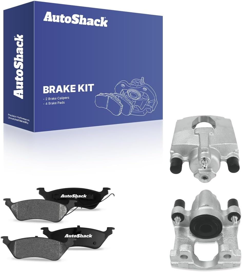 AutoShack Rear Brake Calipers + Ceramic Brake Pads Replacement for 2001-2007 Dodge Grand Caravan 2001-2007 Chrysler Town & Country 2001-2007 Dodge Caravan 2001-2003 Chrysler Voyager 6-PC Kit