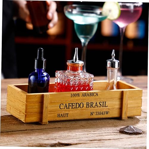 Miniatura 7 de ARTIBETTER Botella mezcladora 3 unids Bitters Caja de almacenamiento de botellas de basura rústicas para utensilios, caja organizadora de