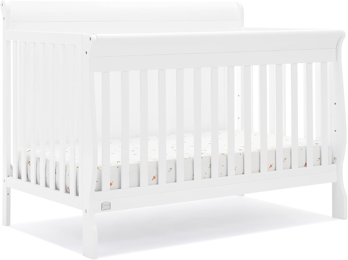 Cuna convertible 6 en 1 Simmons Kids Carter - Certificación Greenguard Gold, Bianca White
