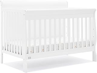 Simmons Kids Carter 6-in-1 Convertible Crib - Greenguard Gold Certified, Bianca White