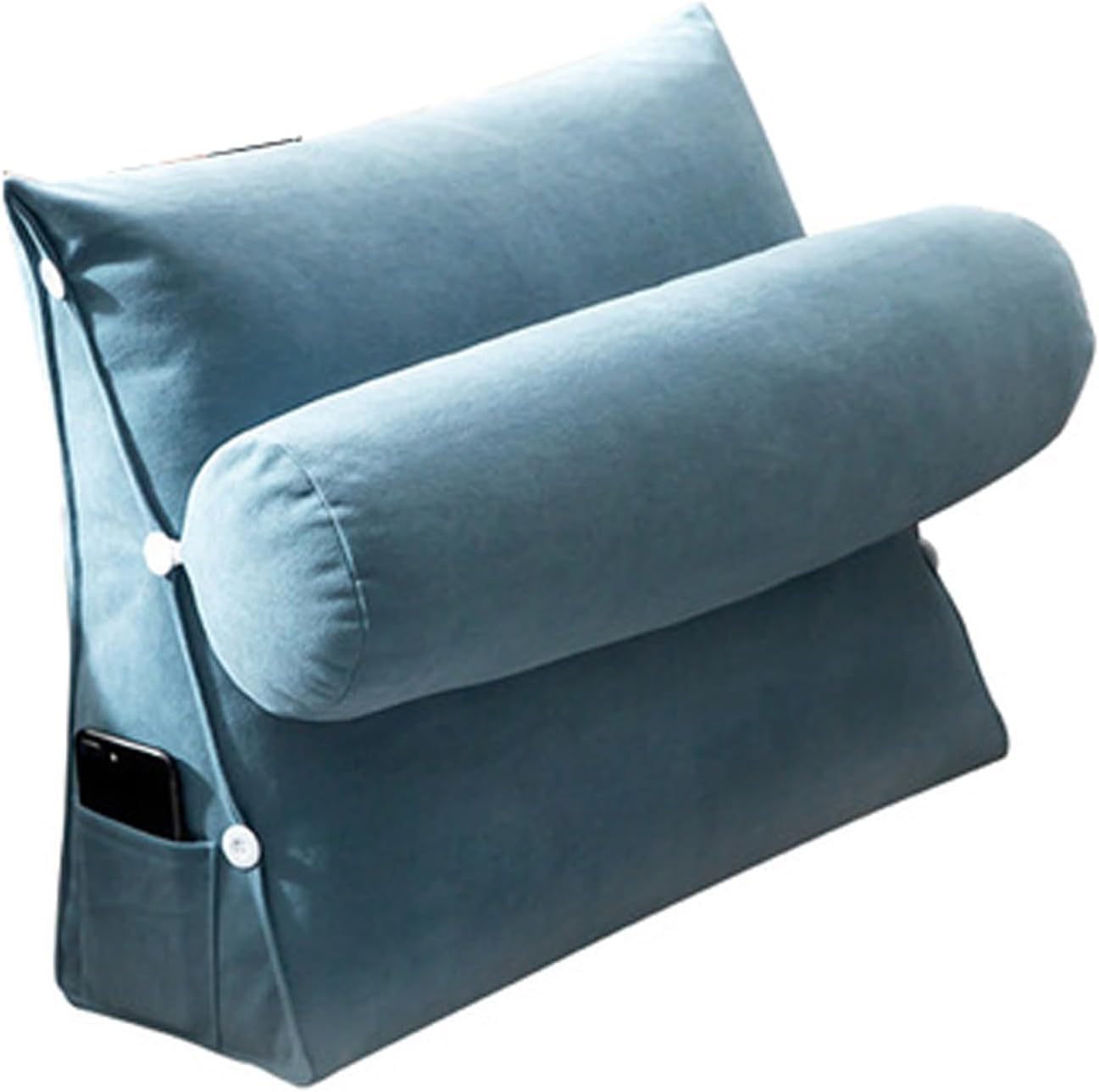 Oreiller de lecture et coussin de repos de canapé-lit bleu pour vos soirées cocooning