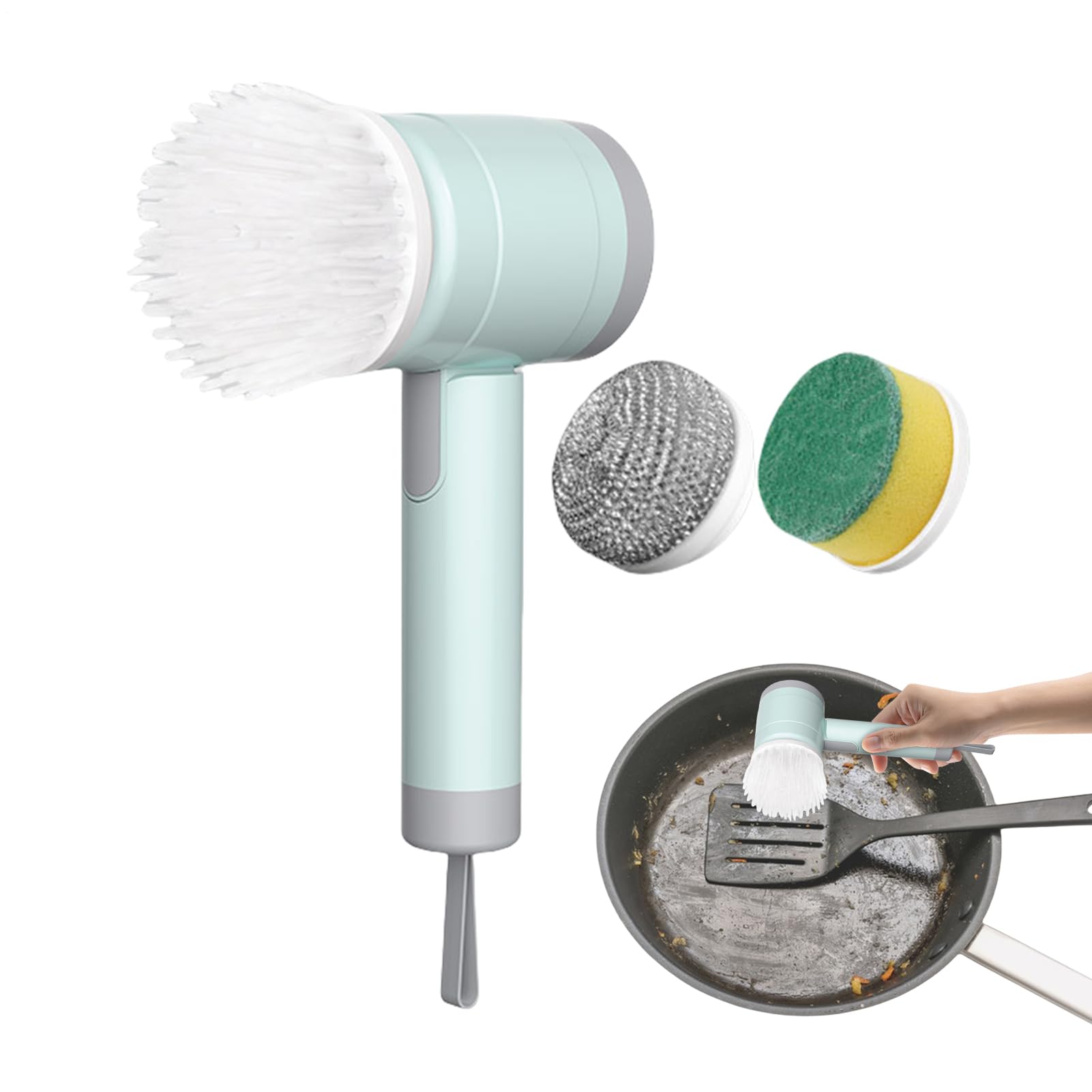 Brosse à récurer électrique rotative sans fil pliable et rechargeable pour la maison