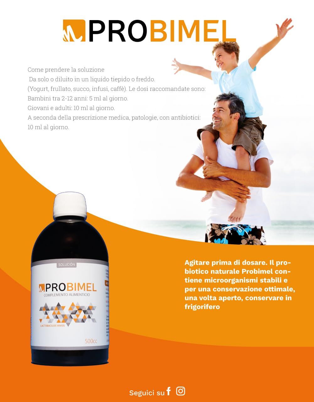 Fermenti Lattici, Probiotici per intestino, PROBIMEL 500. Lactobacillus e spore generatore di enzimi digestivi, colon irritabile, 100 giorni