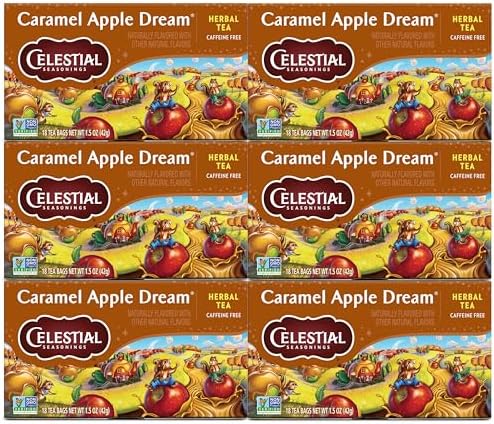 Celestial Seasonings Herbal Tea, Caramel Apple Dream, 18 Count (Pack of 6)