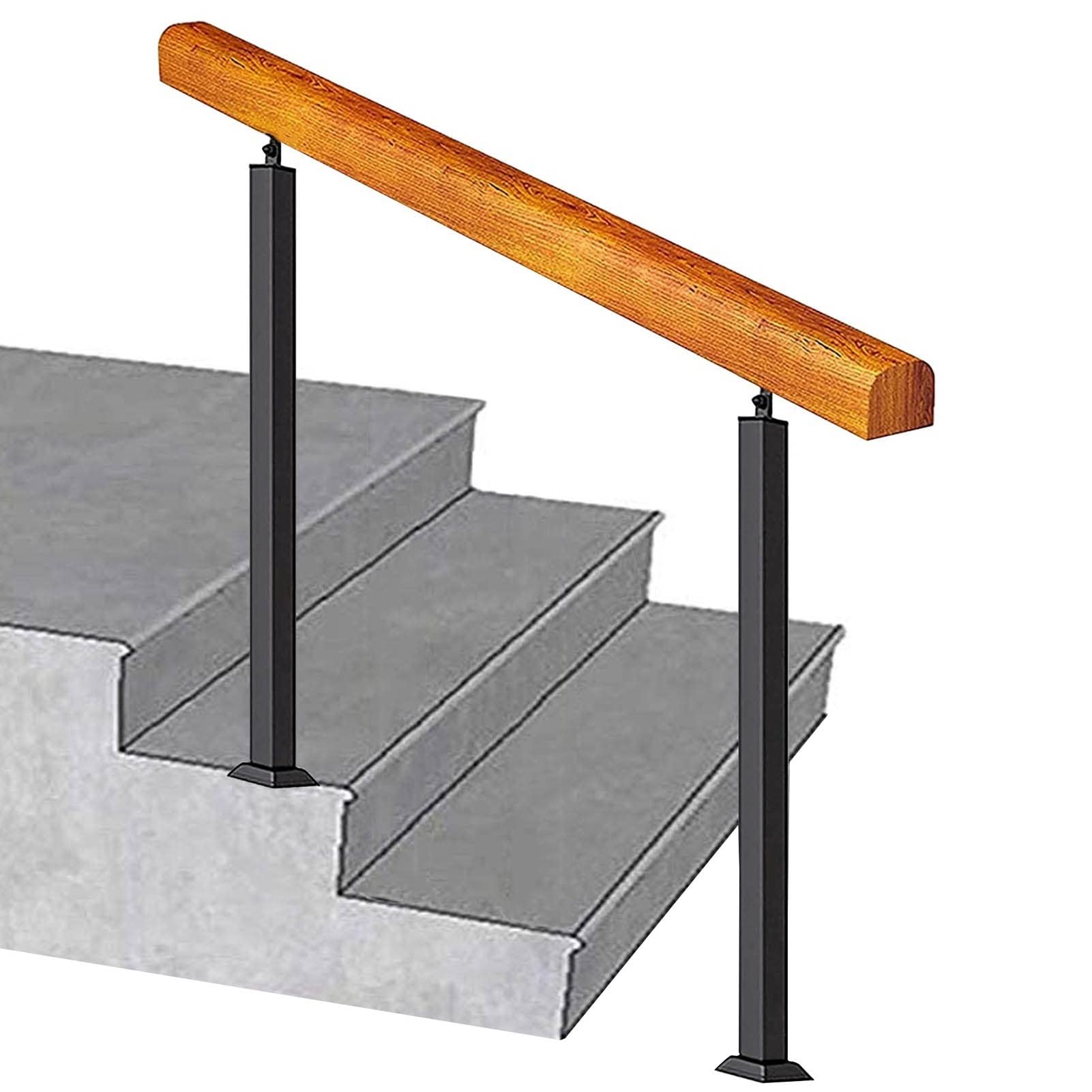 Poteaux de garde-corps extérieurs et rampe d'escalier de transition pour marche de jardin