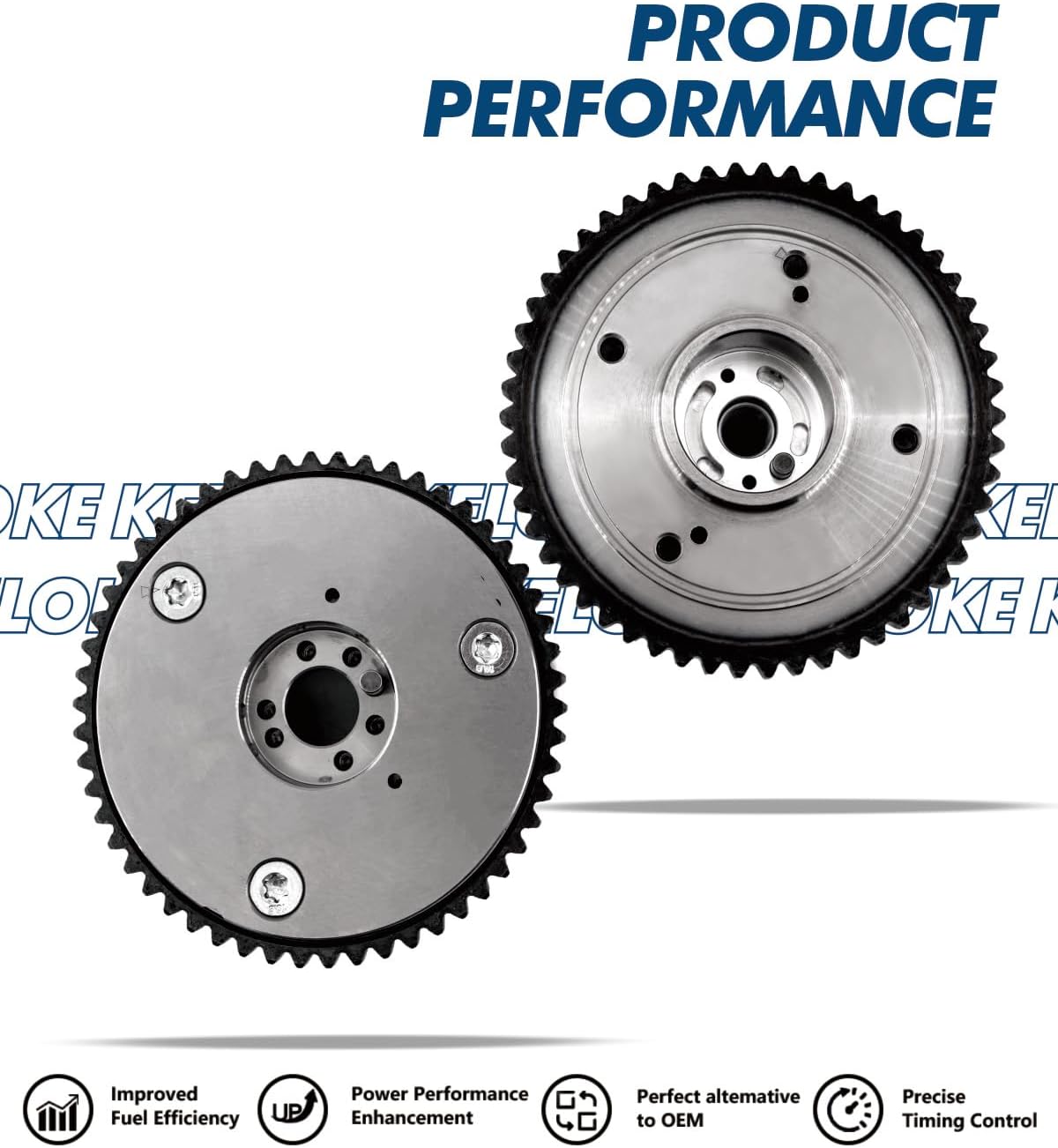 KELOKE 2PCS Engine Exhaust & Intake CVVT Camshaft Gear Compatible with 2017-2022 Hyundai Elantra/Kona/Veloster & Kia Forte/Soul/Seltos, 2.0L, CVVT Gears Replace# 24350-2E700,24370-2E020
