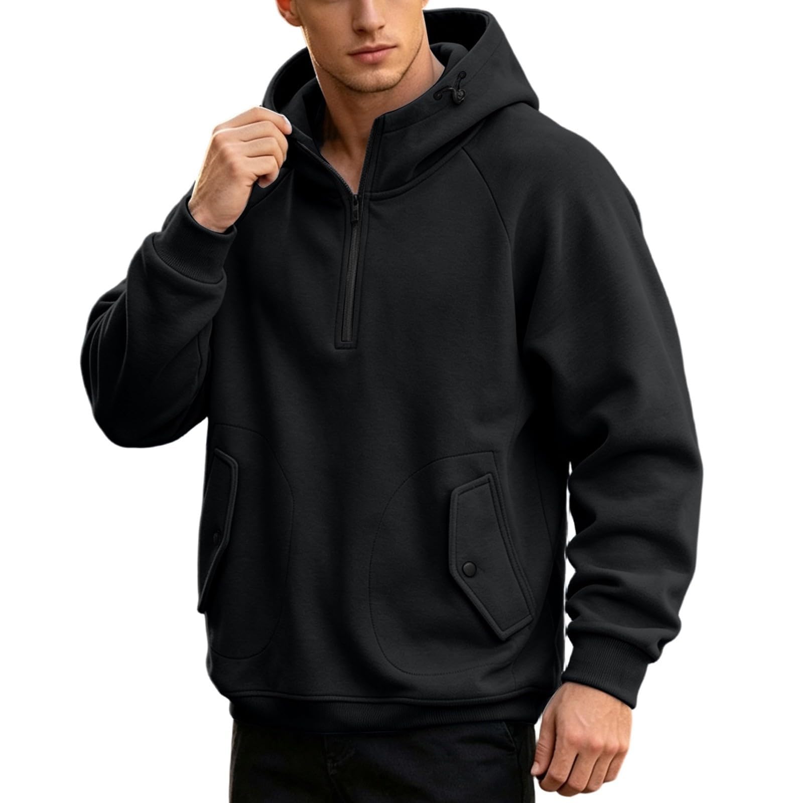 Kapuzenpullover mit Reißverschluss für Herren, übergroße Sweatshirts