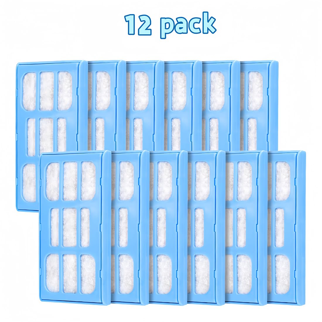 JUNEYE Filter for Drinking Cat(12Pack), Compatible with Cat & Dog Fountain Mate, 12 Pieces, Blue - Image 3