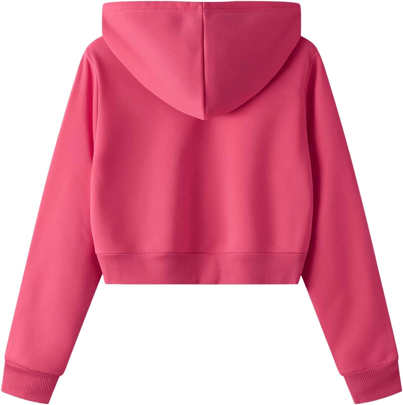 SweatyRocks Women's Long Sleeve Drawstring Full Zip Hooded Jacket Crop Sweatshirt - Image 2