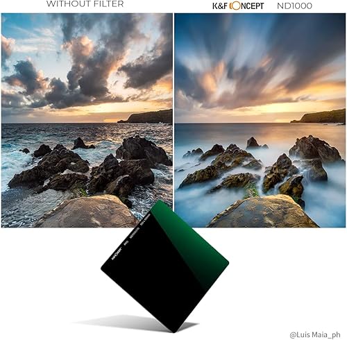 Miniatura 7 de Kit de filtro cuadrado ND1000 + ND8 (12 piezas), ND1000 (10 paradas) + ND8 (3 topes) + soporte de filtro mental + 8 anillos adaptadores de filtro +