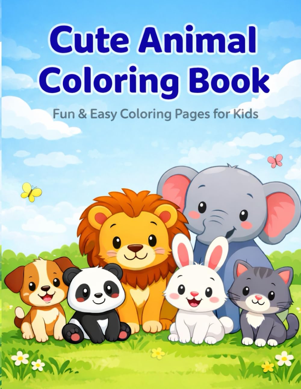 Cute Animal Coloring Book for Kids Ages 3–6