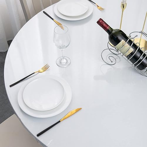 Miniatura 3 de Mantel rectangular de vinilo transparente, ajustable, impermeable, elástico, protector de mesa de plástico (4 pies a 24 x 48 pulgadas, rectangular)