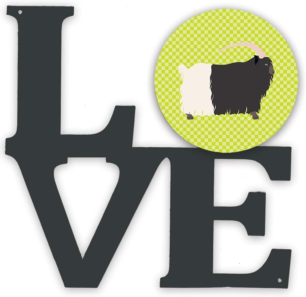 Caroline's Treasures BB7713WALV Welsh Black-Necked Goat Green Metal Wall Artwork Love Indoor Outdoor Art Decor Patio, Bathroom, Kitchen Colorful Aluminum and Black Steel Sculpture