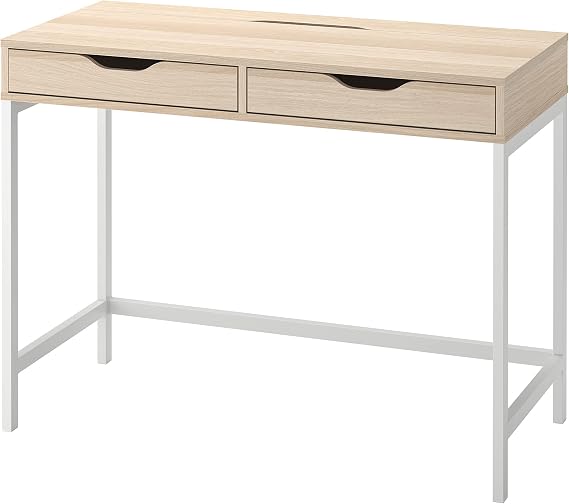 IKEA Alex Desk, 100x48 cm, White Stained/Oak Effect