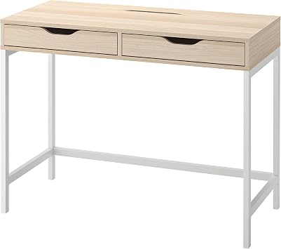 IKEA Alex Desk, 100x48 cm, White Stained/Oak Effect