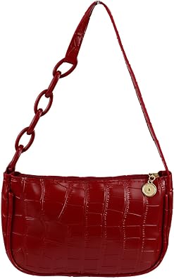 Clutch Tote Handbags, PU Leather Small Shoulder Bag Small Handbags for Women and Girls, Cute Mini Shoulder Bag red