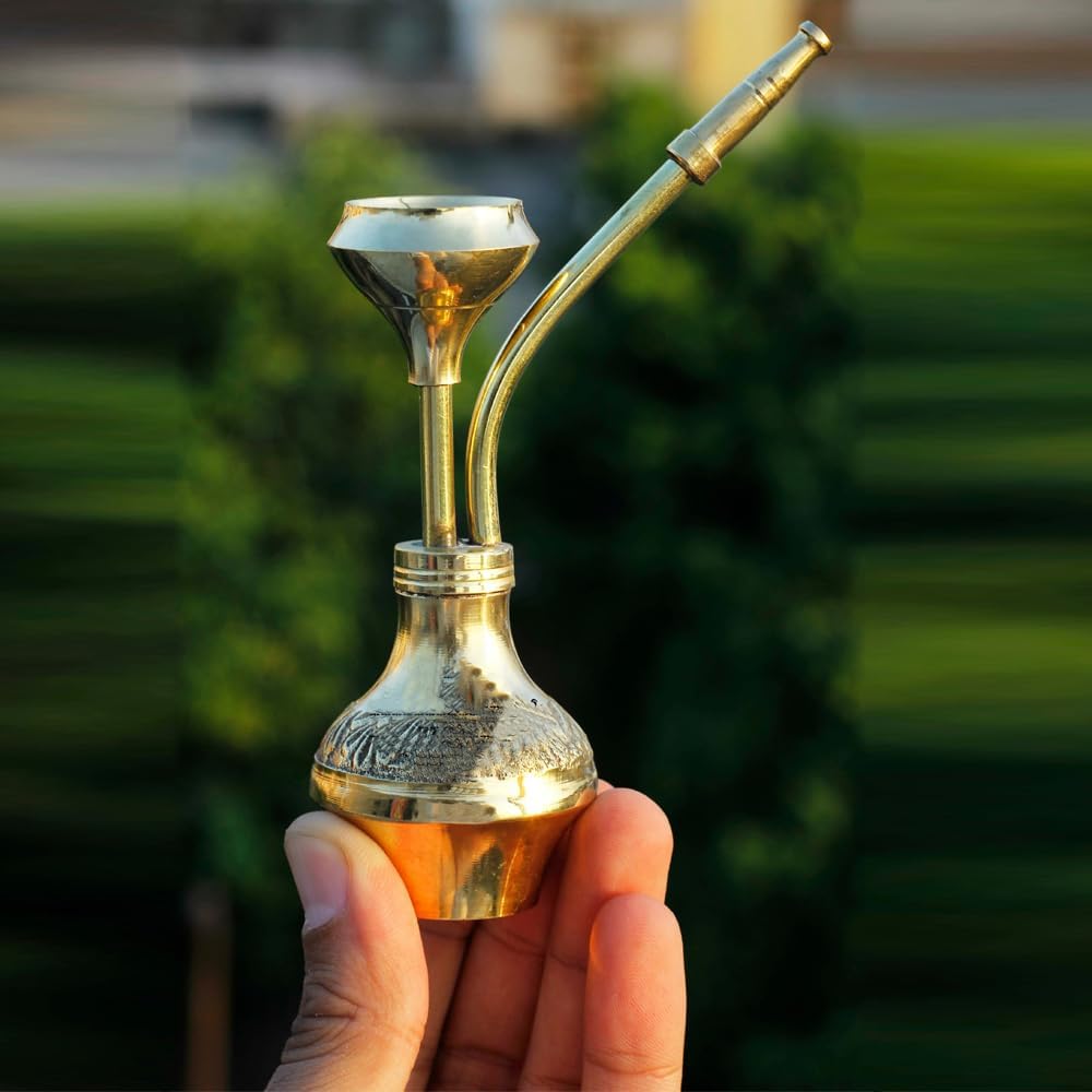 BlueQueen Portable Mini Brass Golden Vintage Min Hookahs